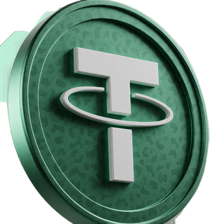 Gr&uuml;ner Tether-USDT-Token mit wei&szlig;em T-Symbol &mdash; Stablecoin Einzahlung im Krypto Casino